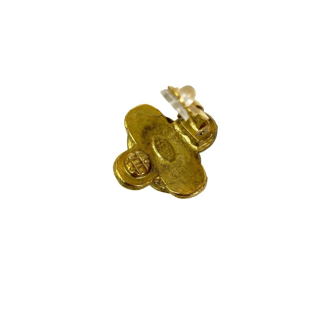 CHANEL Authentic Vintage Gold Logo Earrings - Picture 2 of 6